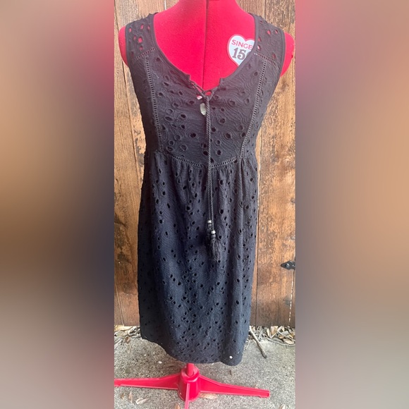 Pretty Black Eyelet sleeveless dress Knox Rose sz XL - Picture 1 of 5